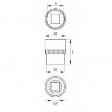 TOPMASTER Cheie tubulara bihexagonala 19 mm prinde..